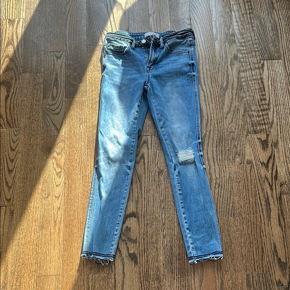 VERVET BY FLYING MONKEY Blue Skinny Distressed Jeans
